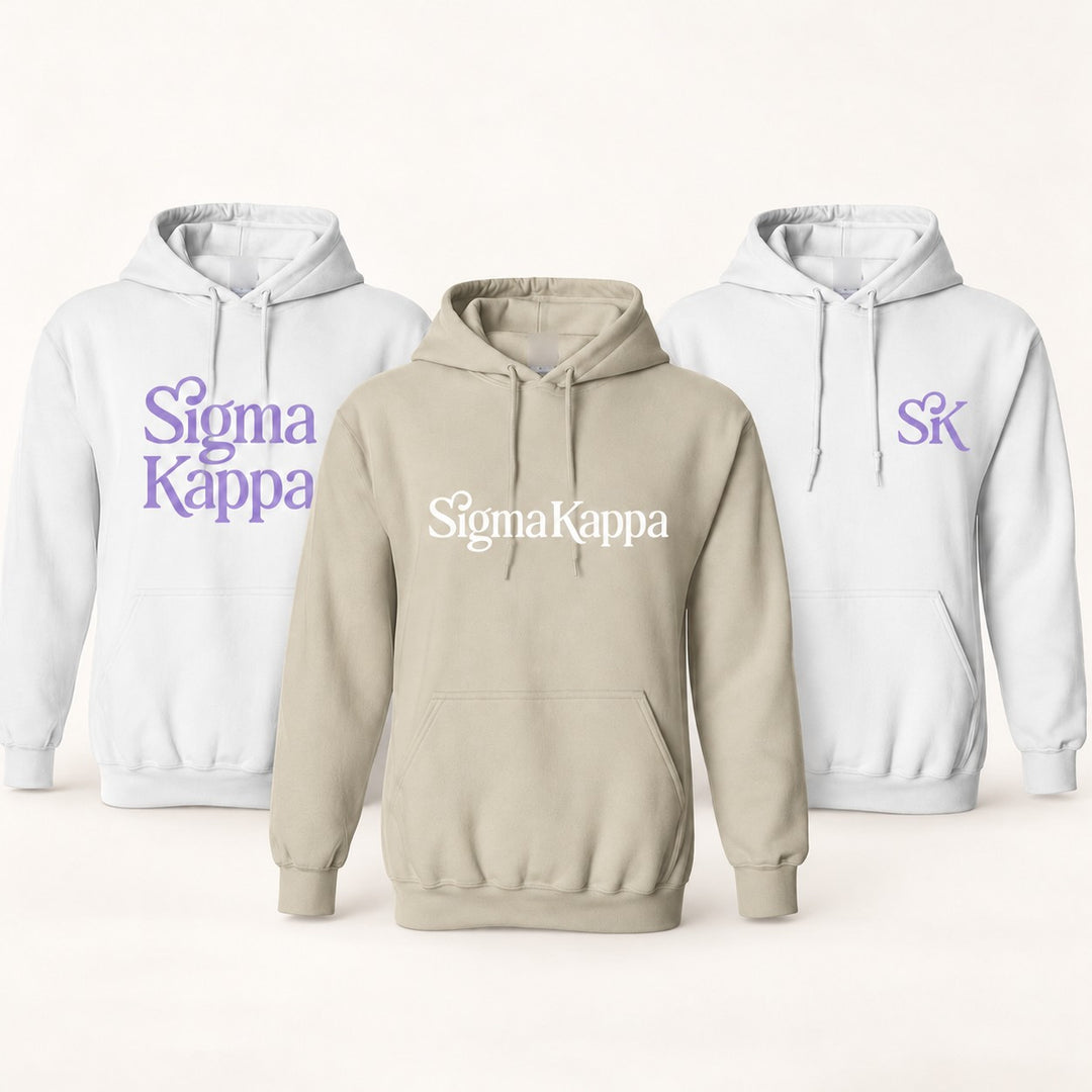 Sigma Kappa Hoodie | ΣΚ Greek Letter Apparel | Bid Day Outfit | Recruitment Gift | Big Little Reveal | Sisterhood