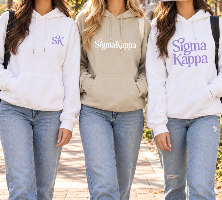 Sigma Kappa Hoodie | ΣΚ Greek Letter Apparel | Bid Day Outfit | Recruitment Gift | Big Little Reveal | Sisterhood