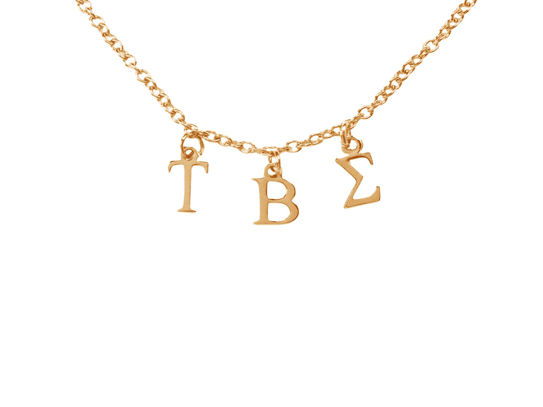 Tau Beta Sigma Choker Dangle Necklace Rose Gold Filled