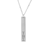Tau Beta Sigma Vertical Bar Necklace Stainless Steel