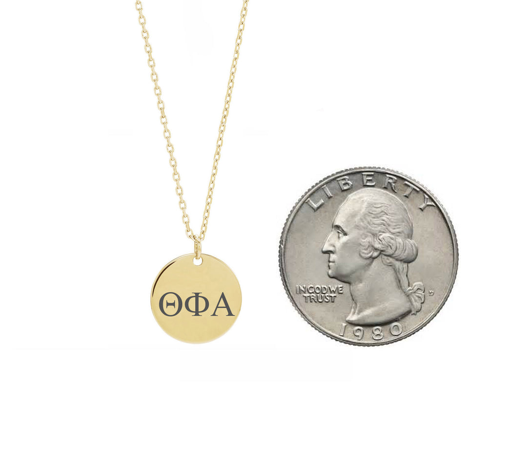 Theta Phi Alpha Dainty Sorority Necklace Gold Filled