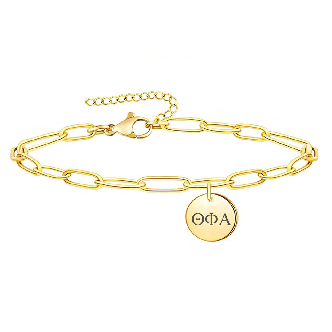 Theta Phi Alpha Paperclip Bracelet Gold Filled