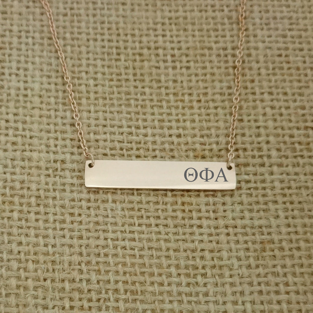 Theta Phi Alpha Sorority Horizontal Bar Necklace