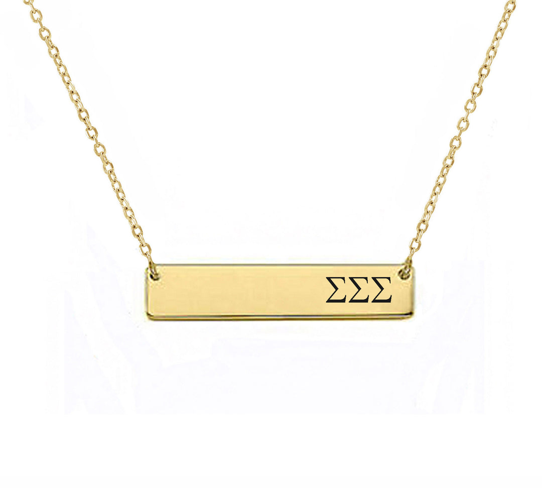 Sigma Sigma Sigma Sorority Horizontal Bar Necklace