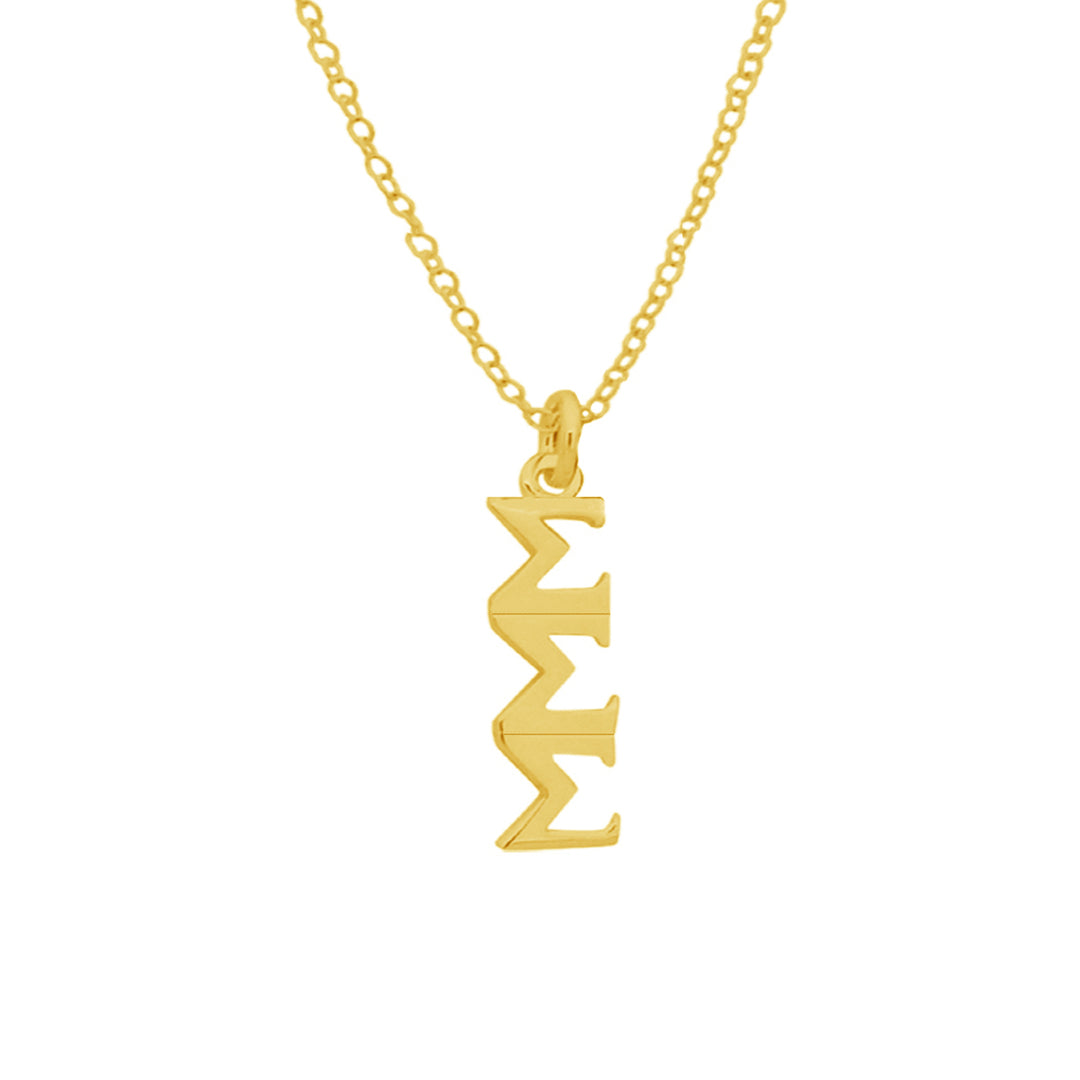 Tri Sigma Sigma Sigma Sorority Lavalier Necklace Gold Filled