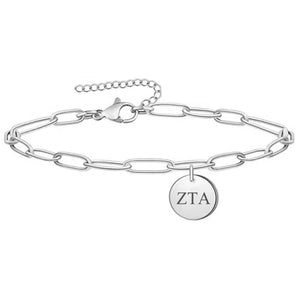 Zeta Tau Alpha Paperclip Bracelet Stainless Steel