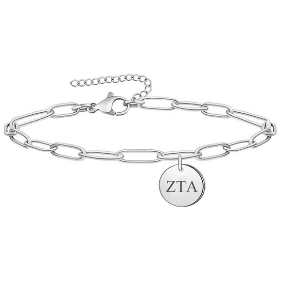 Zeta Tau Alpha Paperclip Bracelet Stainless Steel