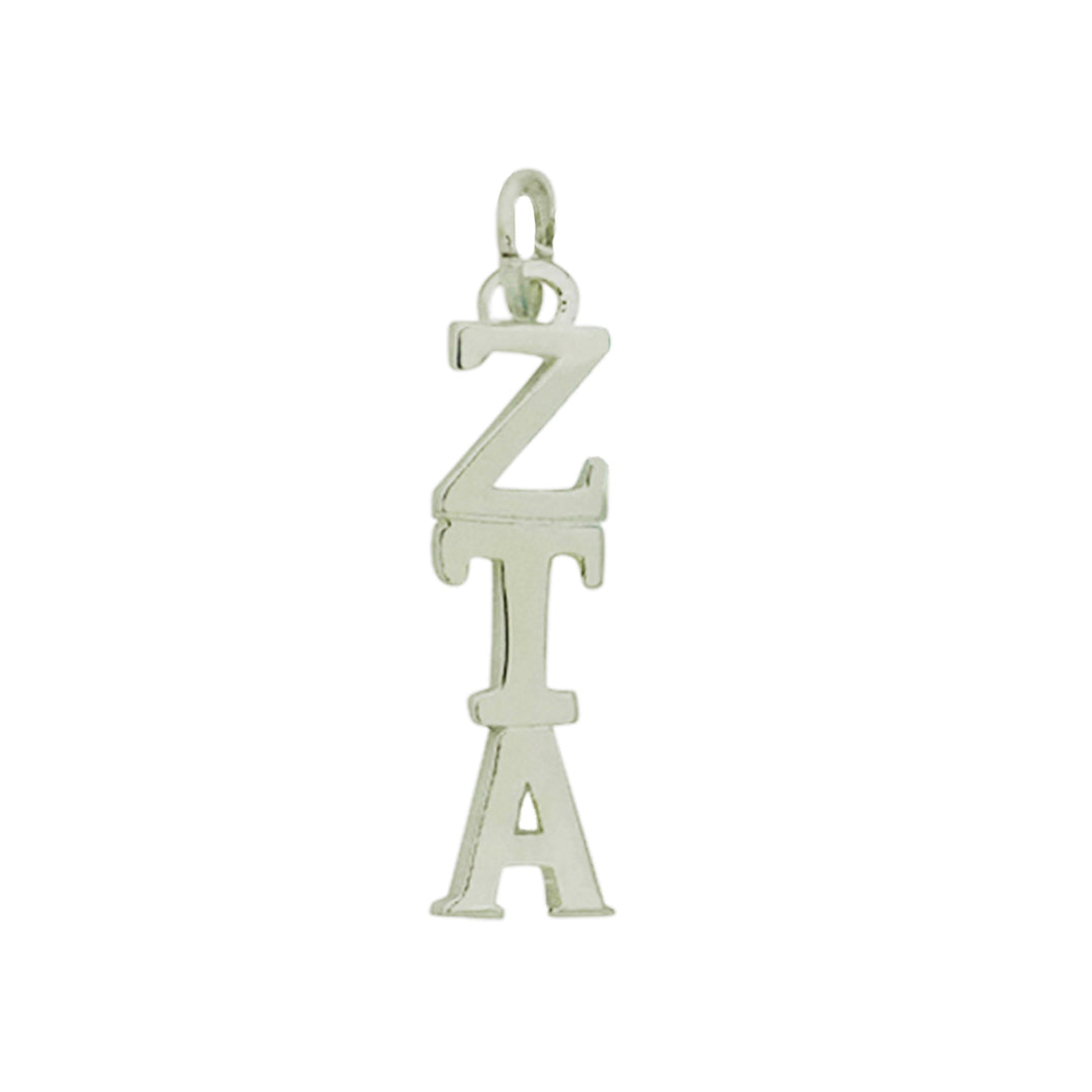 Zeta Tau Alpha Sorority Lavalier Necklace Silver Plated