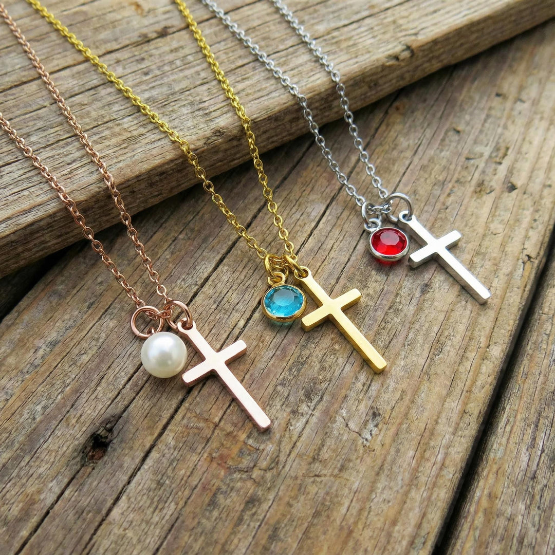 Baptism Necklace Gift for Girls, Religious Jewelry Kids, Confirmation Gift, Cross Necklace, Confirmation Jewelry, First Communion Jewelry