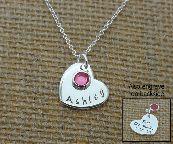 First Communion Gift for Girls, Holy Communion Jewelry Kids, Confirmation Gift, Religious Name Date Necklace, Baptism Necklace Jewelry