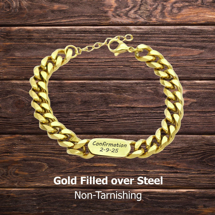 Boys First Communion Bracelet ADJUSTABLE, First Holy Communion Bracelet, Confirmation Gift, Cross Name Date Necklace, 1st Communion Gift