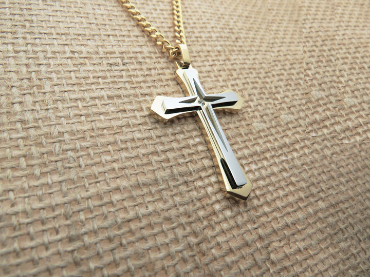 Boys Men Cross Necklace, Personalize Cross Necklace Jewelry, Boy Men Religious Gift, Cross Name Date Necklace, Boys Men Personalize Necklace