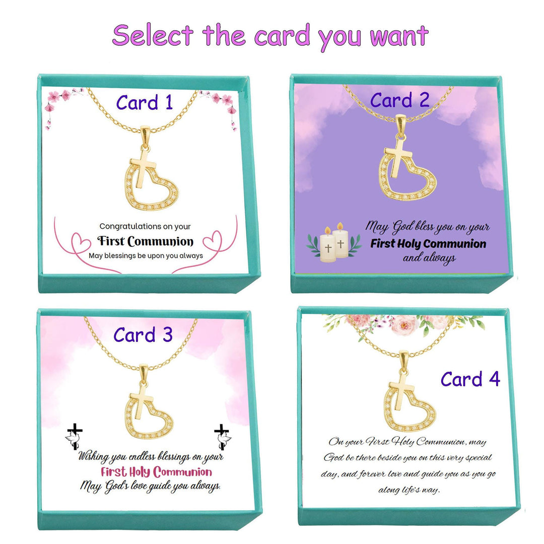 First Communion Necklace, First Holy Communion Jewelry, Confirmation Gift, Cross Name Date Necklace, 1st Holy Communion Gift