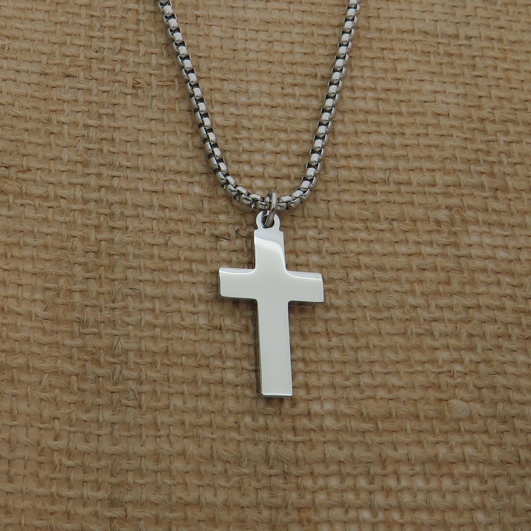 Boys Men First Communion Necklace, First Holy Communion Jewelry, Boy Men Confirmation Gift, Cross Name Date Necklace, 1st Communion Gift, Smooth Cross