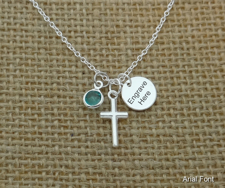 First Communion Necklace, First Holy Communion Jewelry, Confirmation Gift, Cross Name Date Necklace, 1st Holy Communion Gift