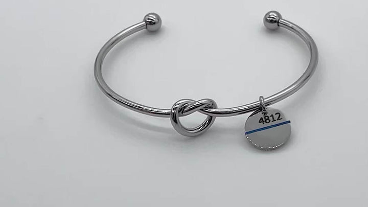 Thin Blue Line Love Knot Bracelet Cuff