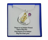 Personalized Big Sis Necklace, Two Tone Hand Stamped Big Sister Necklace - DKGifts.com