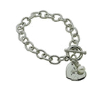 Delta Zeta Sorority Bracelet with Heart and Pearl Dangle - DKGifts.com