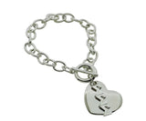 Tri Sigma Sigma Sigma Rolo Sorority Bracelet with Heart on Toggle Clasp - DKGifts.com